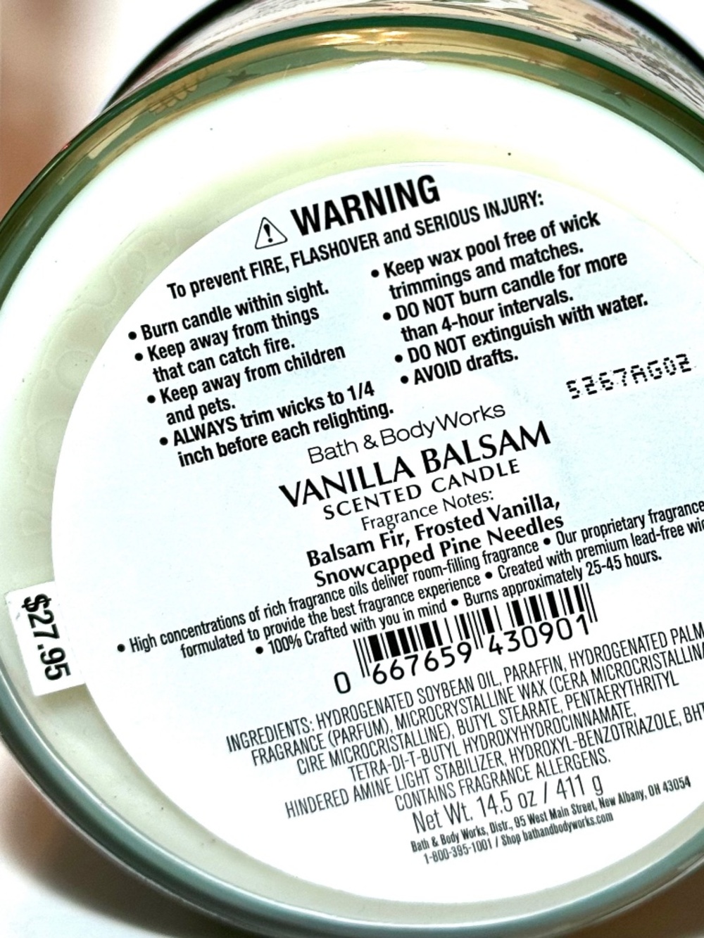 VANILLA BALSAM 3 Wick Candle - Picture 3 of 3
